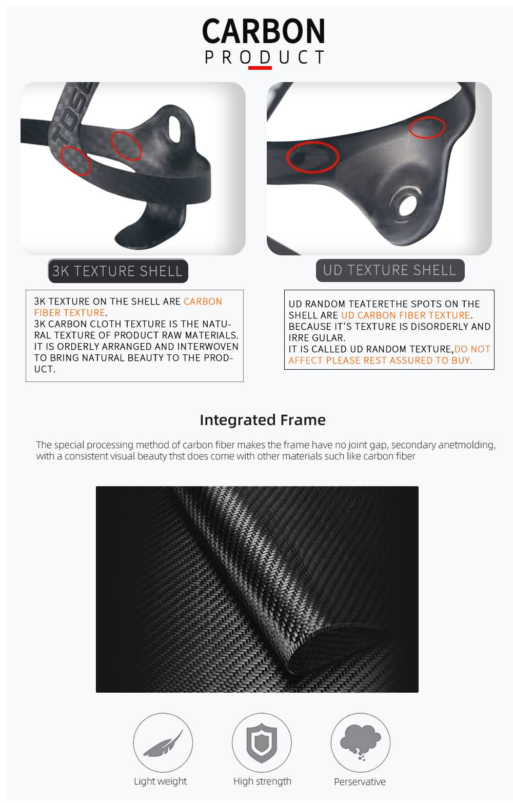 Buy TOSEEK Road Bicycle Full Carbon Fibre Drink Water Bottle Cages ...